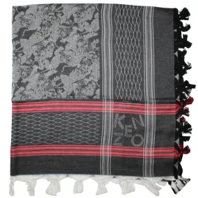 Kenzo Scarf Black Tiger Design Tassels - Large Cotton Wrap BLACK FRIDAY SALE