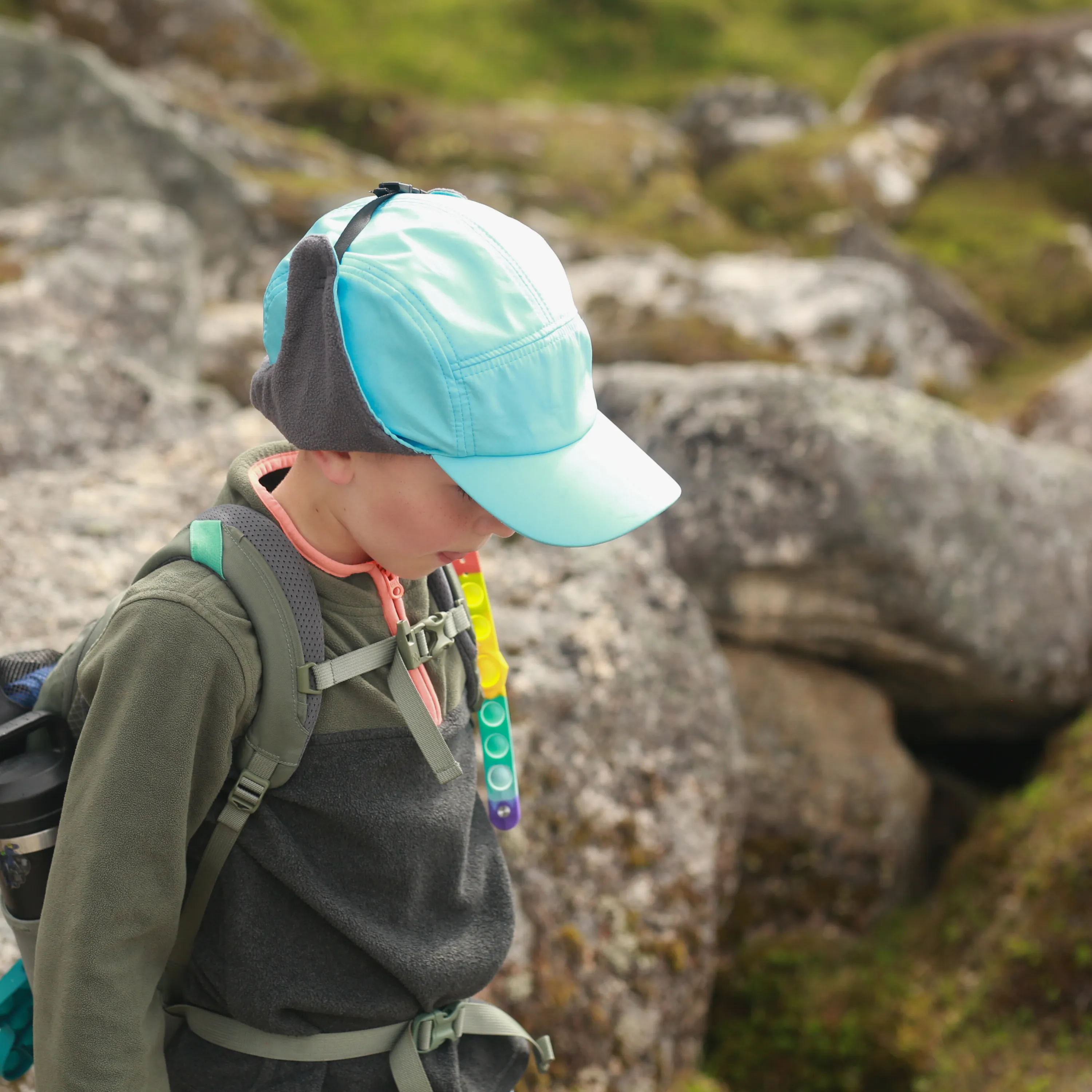 Kids Arctic Chill Winter Convertible Sun Hat - Aqua