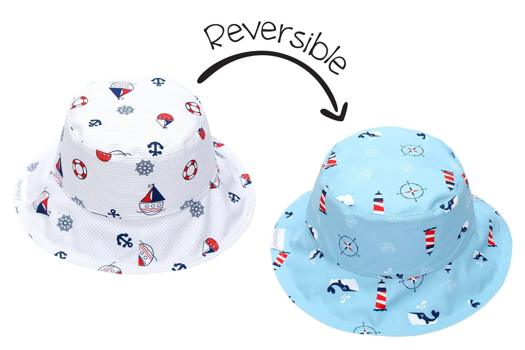 Kids UPF50  Patterned Sun Hat (S)- Nautical