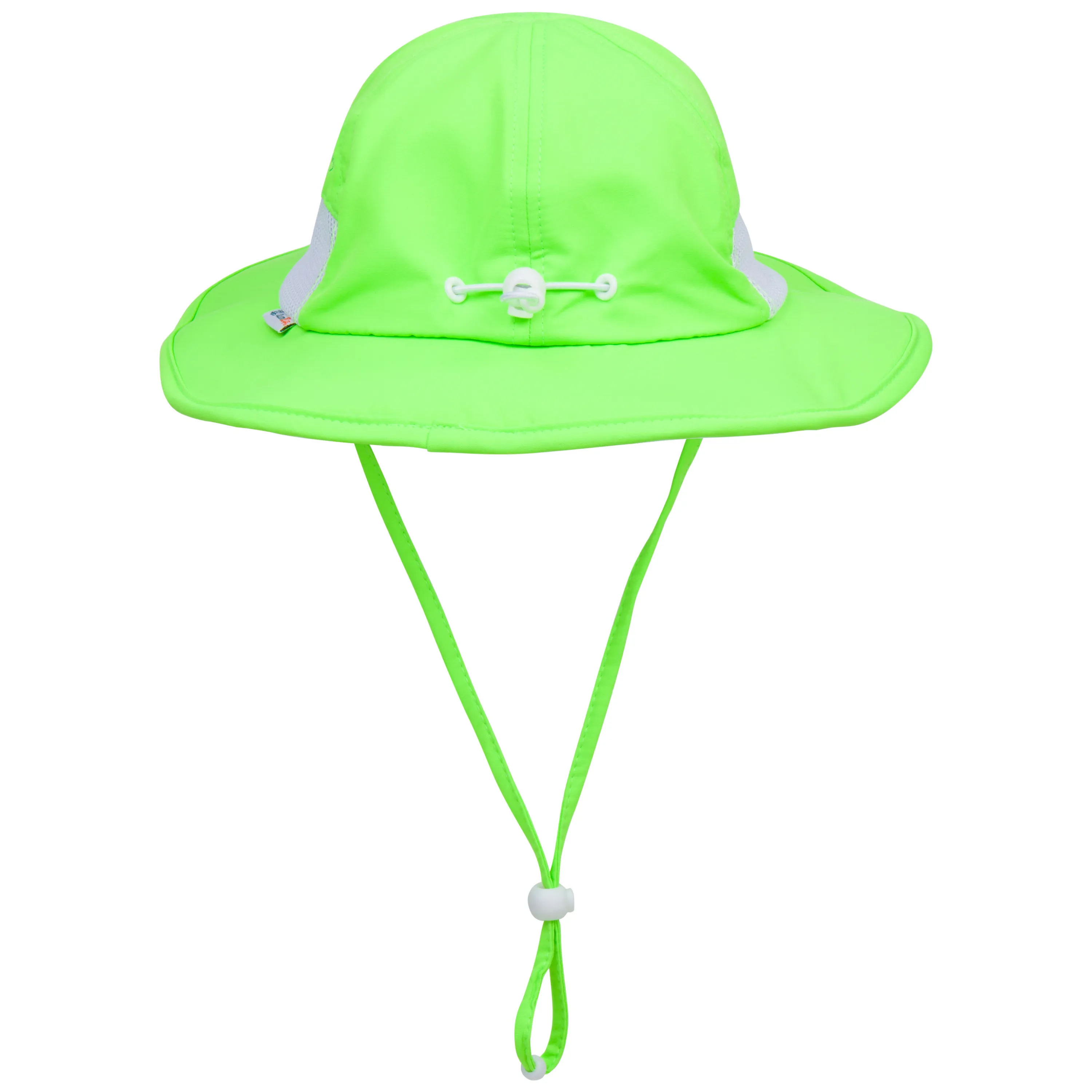 Kids Wide Brim Sun Hat "Fun Sun Day Play Hat" - Neon Lime Green