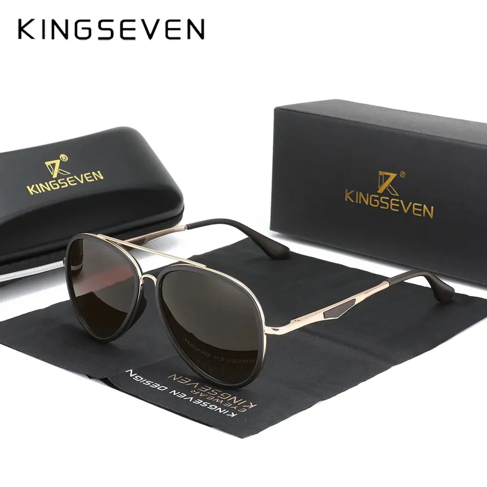 KINGSEVEN 2023 Brand Classic Pilot Polarized Sunglasses Men's Driving Male Sun Glasses Eyewear UV Blocking Oculos