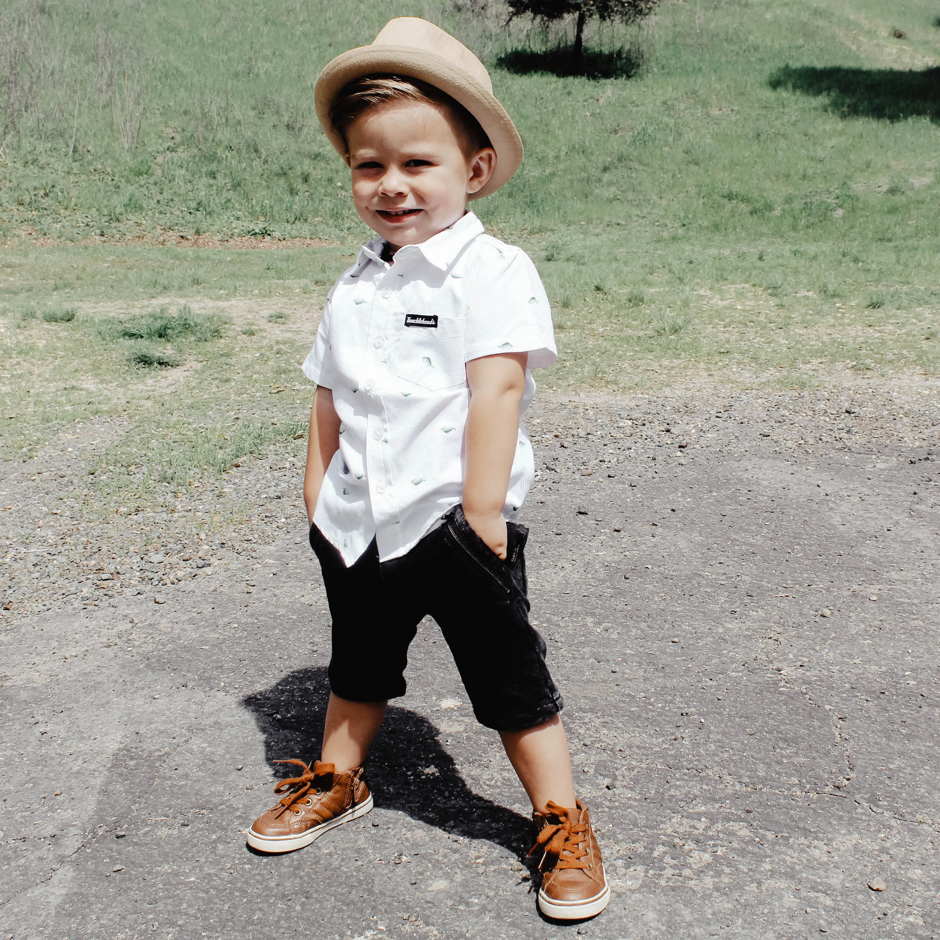 Knuckleheads Tan Fedora with Striped Band