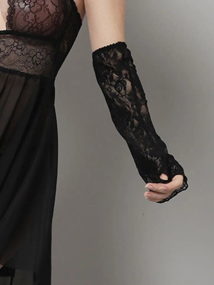 Lacy Hand Gloves- BLACK