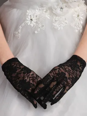 Latest Floral Lace Sheer Gloves