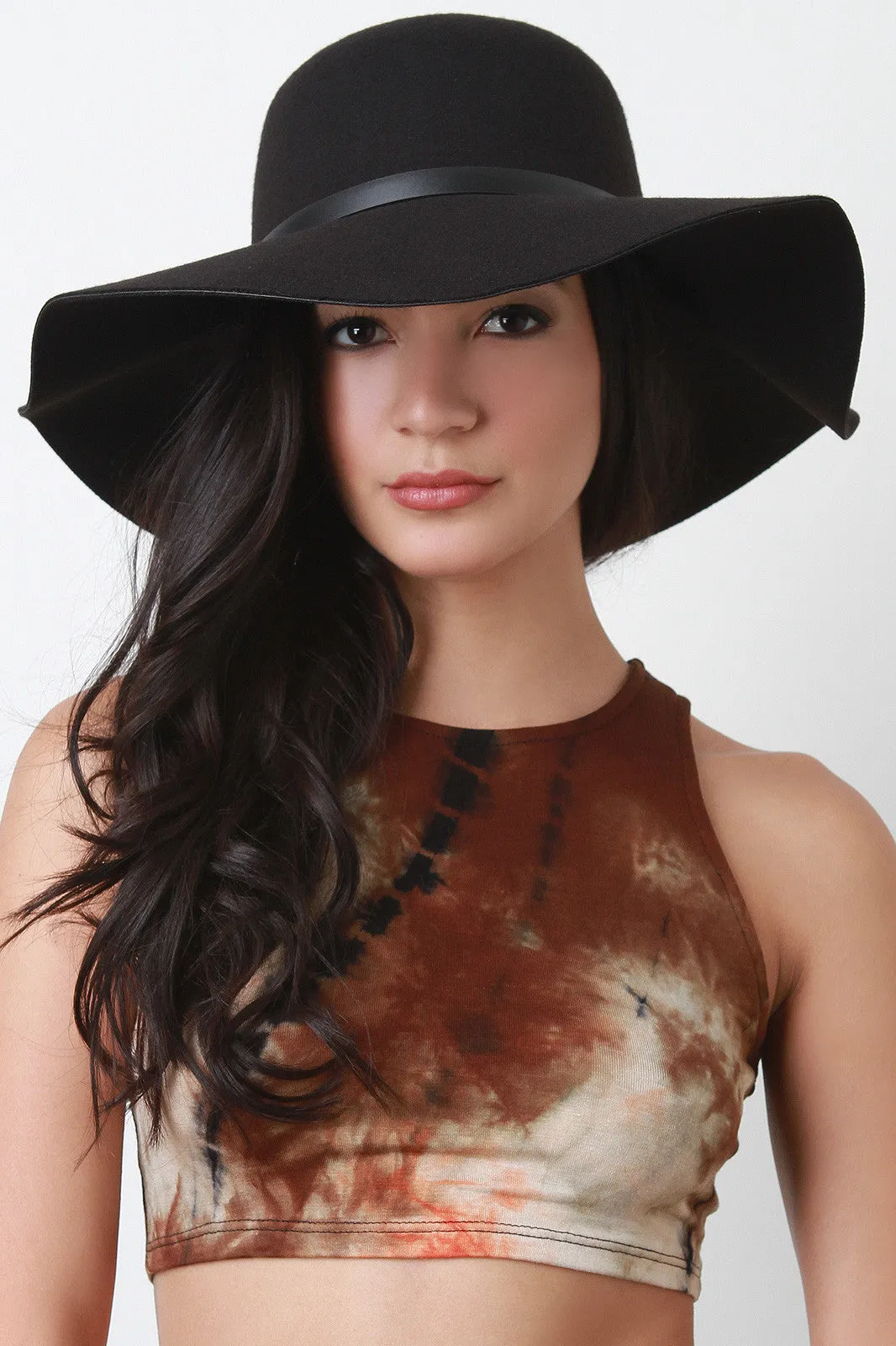 Leatherette Belt Floppy Hat