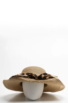 Leopard Floppy Sun Hat Natural