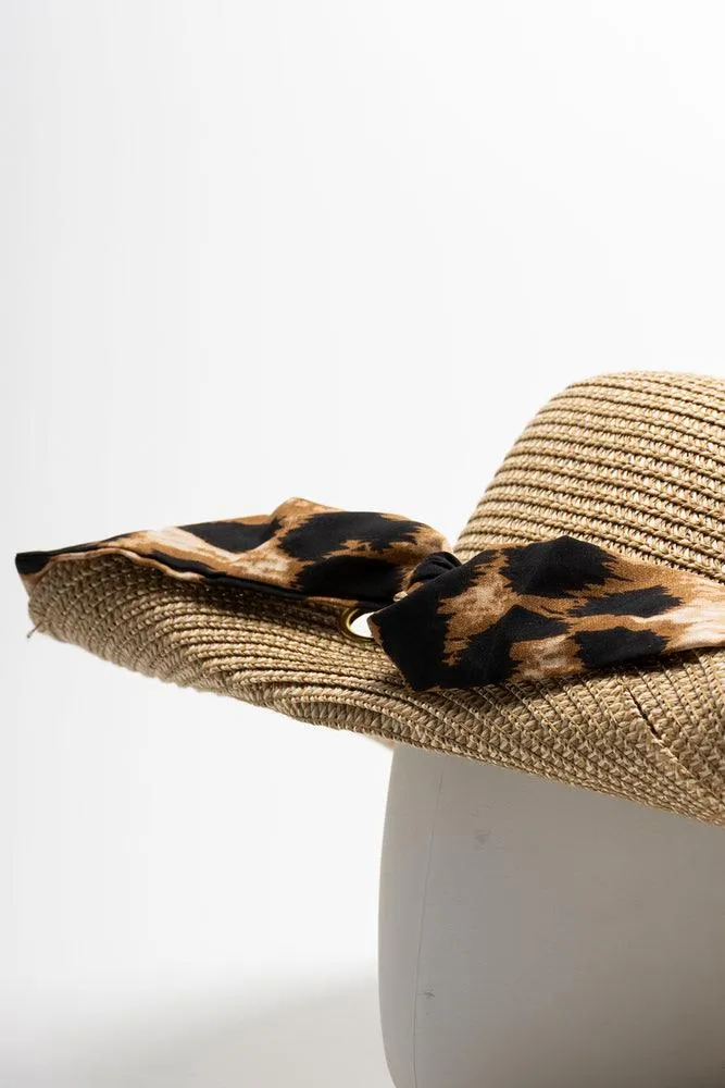 Leopard Floppy Sun Hat Natural