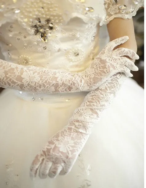 Long Lace Gloves, Long White Gloves, Long Wedding Gloves, Long Bridal Gloves, Long Gloves, Wedding Gloves, Bridal Gloves, Lace Bridal Gloves, TYP0559