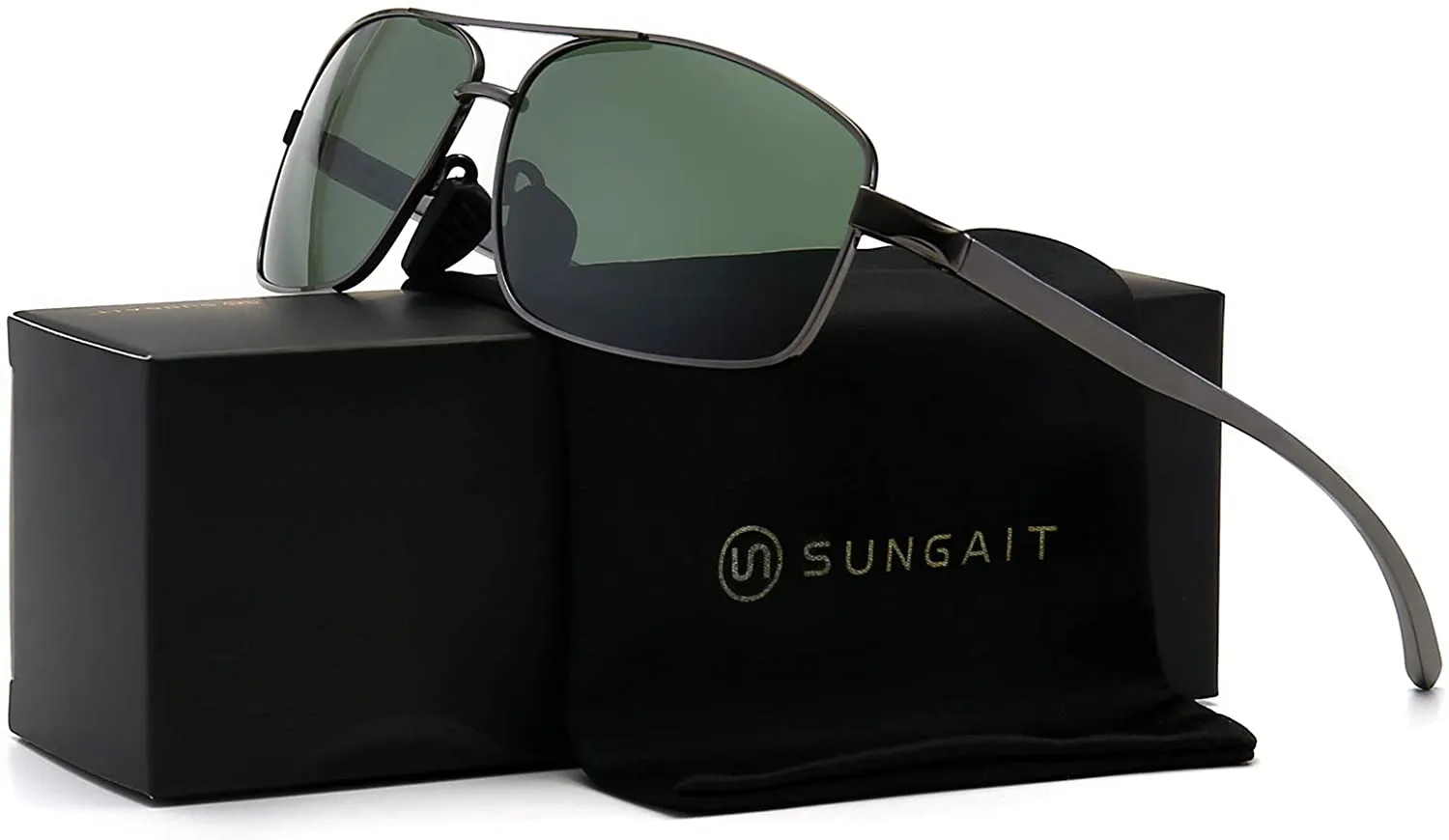 Men's Ultra Lightweight Rectangular Polarized Sunglasses with UV400 Protection