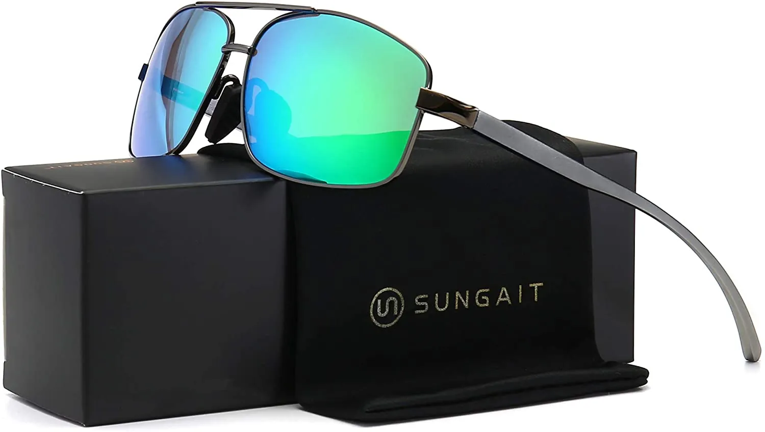 Men's Ultra Lightweight Rectangular Polarized Sunglasses with UV400 Protection