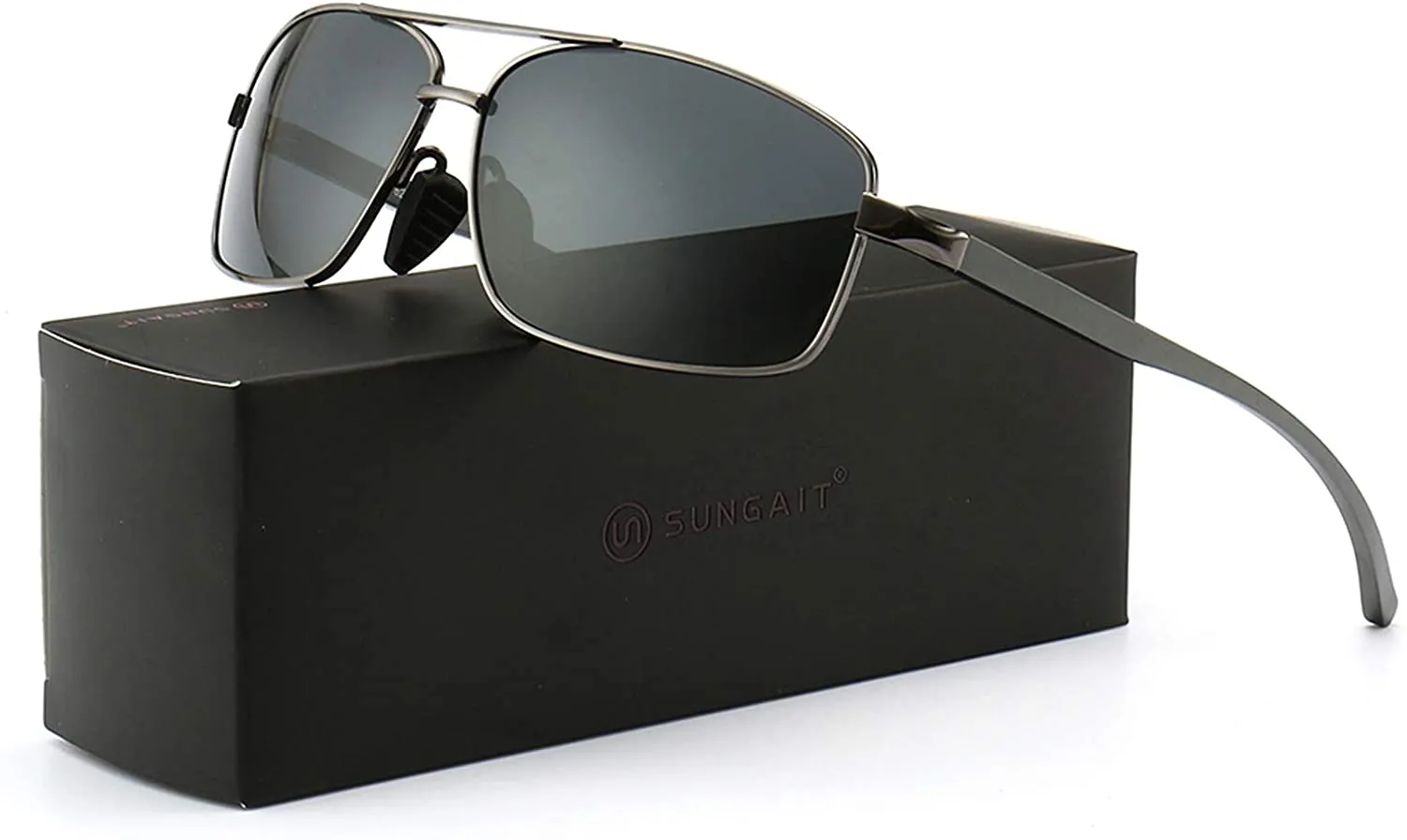 Men's Ultra Lightweight Rectangular Polarized Sunglasses with UV400 Protection