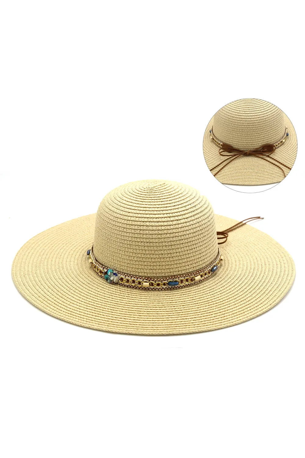 MH0103 Multi Beaded Band Floppy Hat