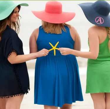 Monogrammed Floppy Sun Hats Choose Color