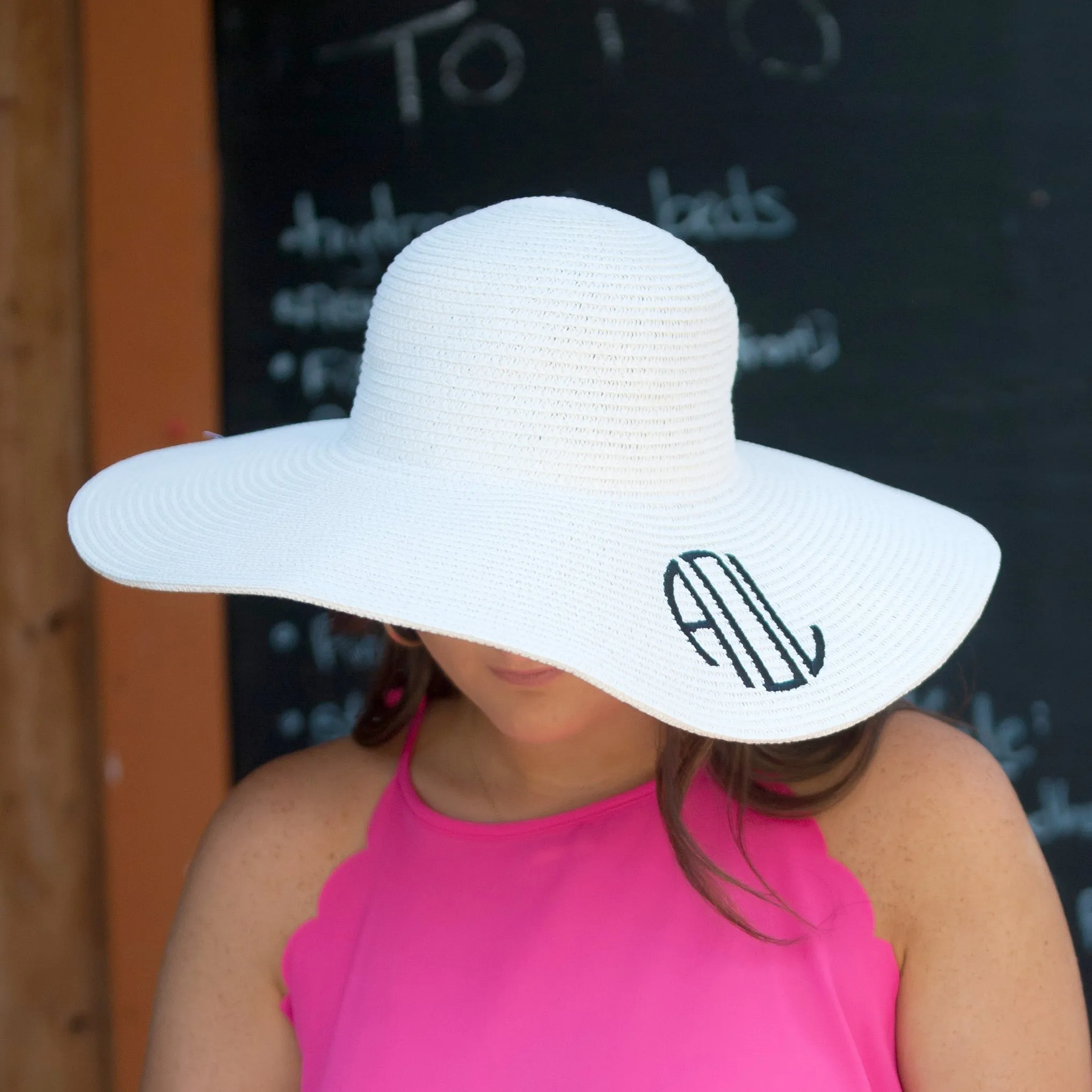 Monogrammed Floppy Sun Hats Choose Color