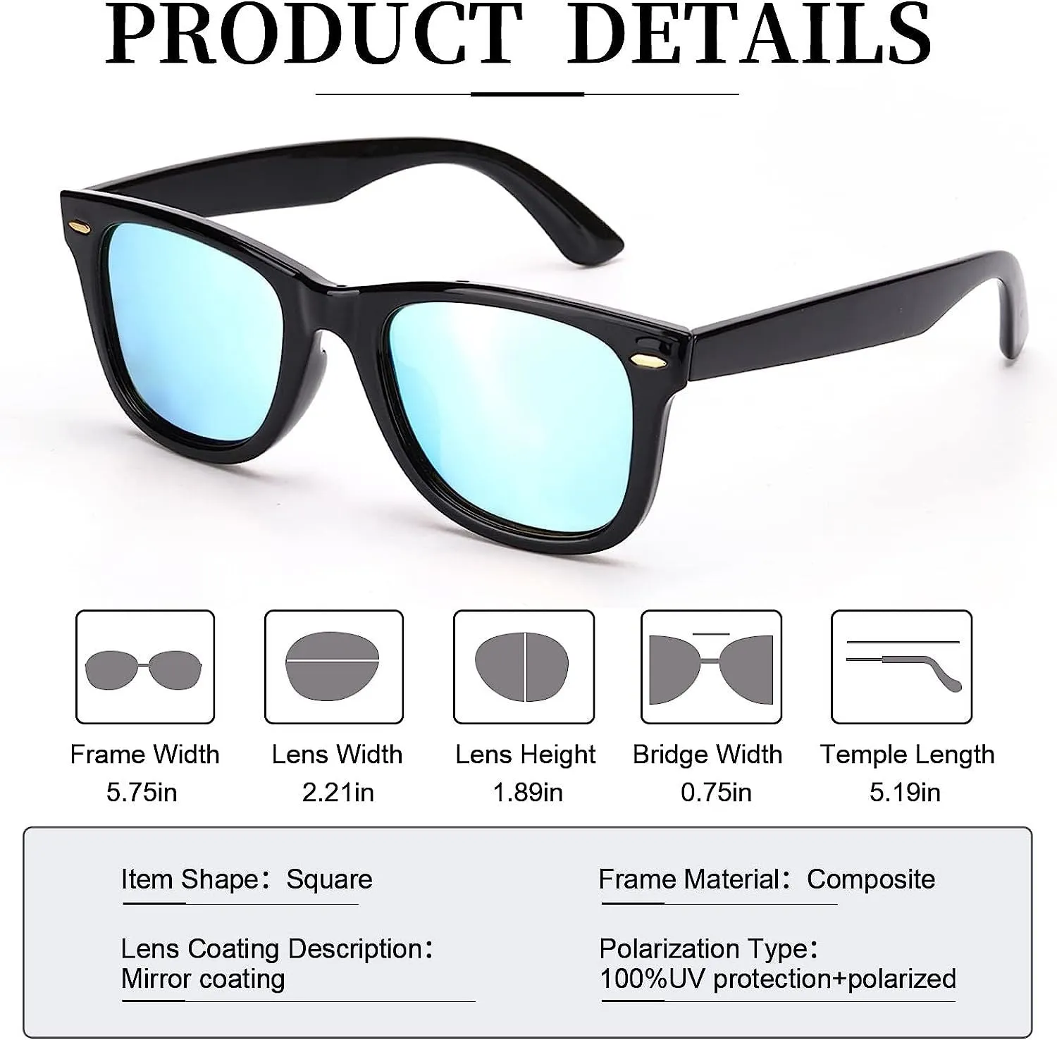 Myiaur Classic Sunglasses for Women Polarized Driving Anti-Glare UV400 Protection