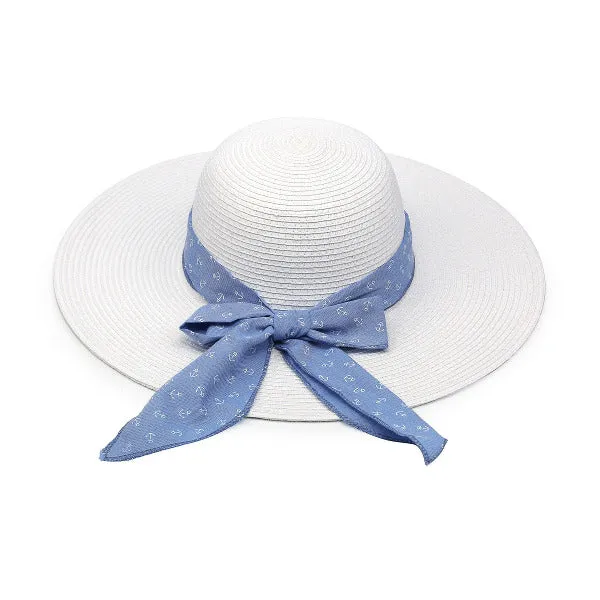 Natural Seagrass Hat w/Blue Ribbon