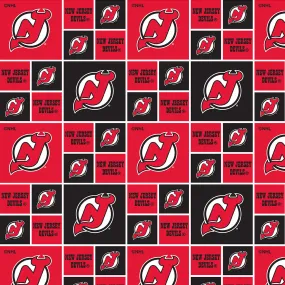 New Jersey Devils - NHL Cotton Print - Squares