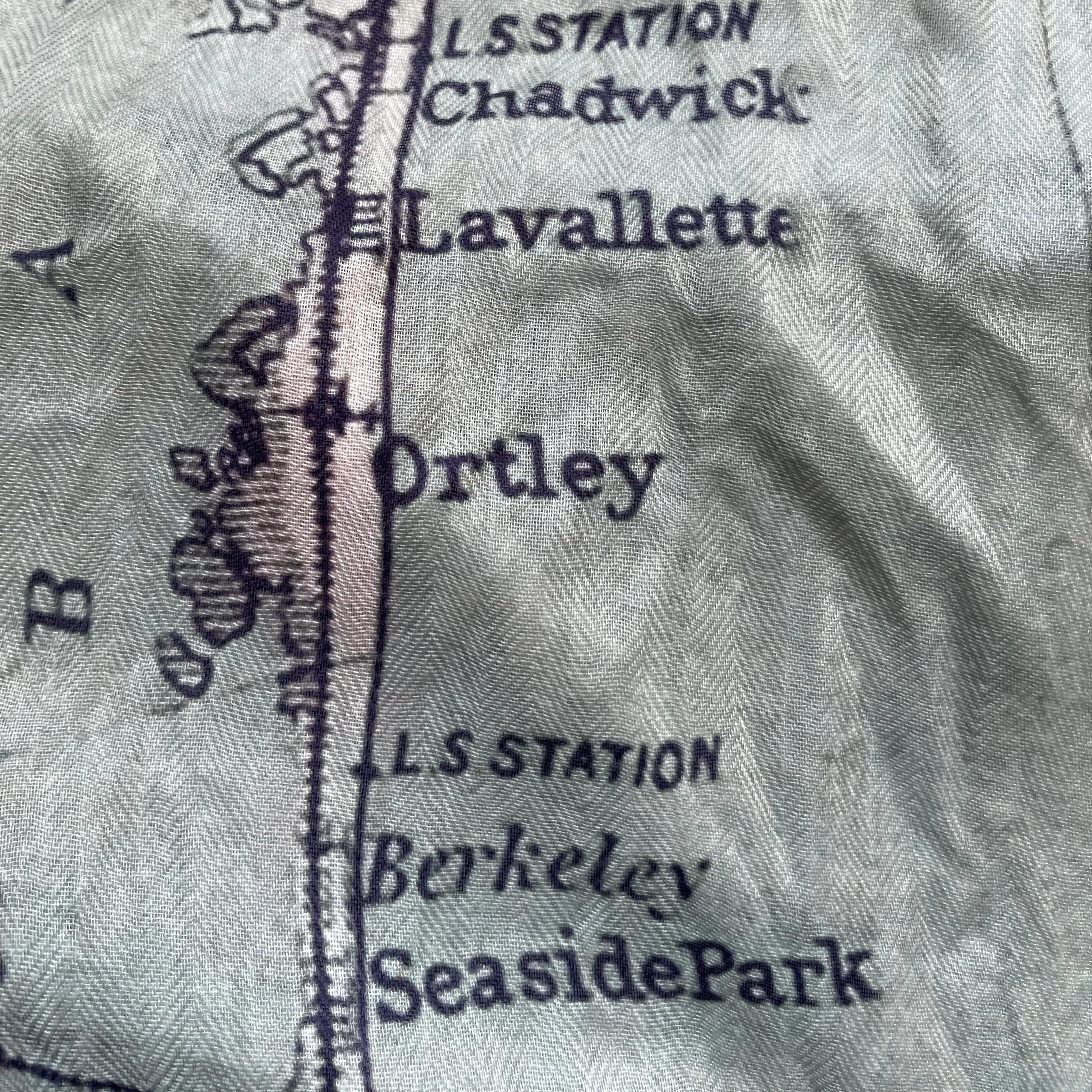 New Jersey Shore Vintage Map Scarf