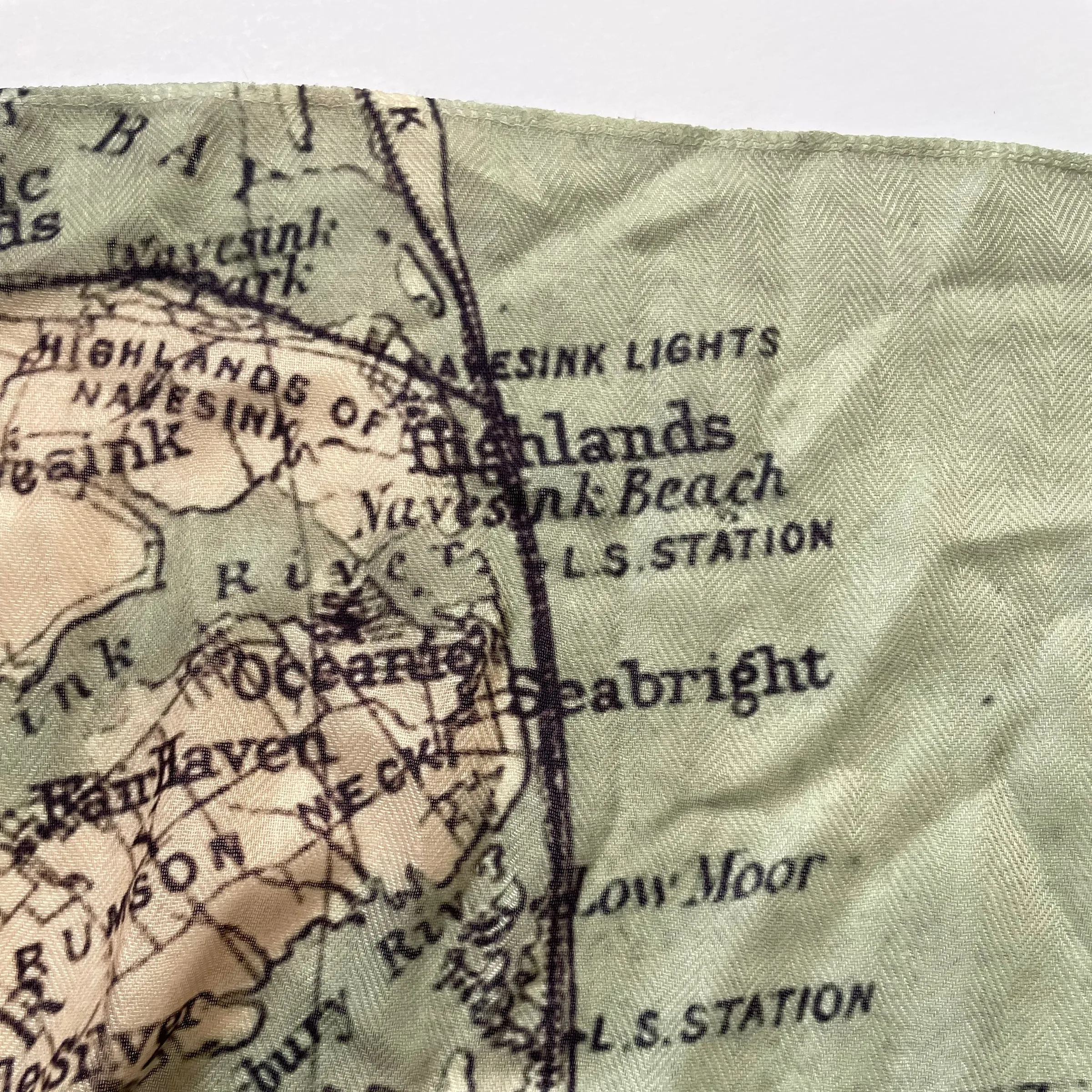 New Jersey Shore Vintage Map Scarf