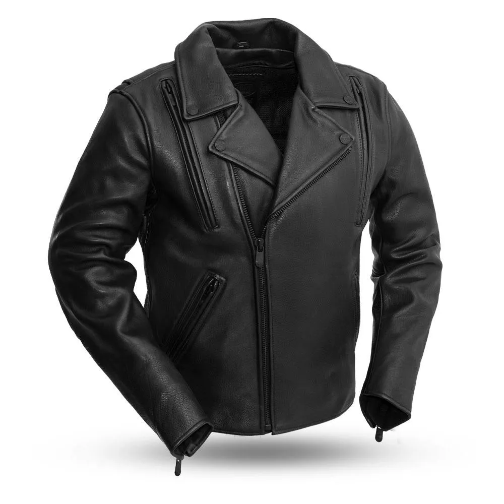 Night Rider - Men's Leather Motorcycle Jacket