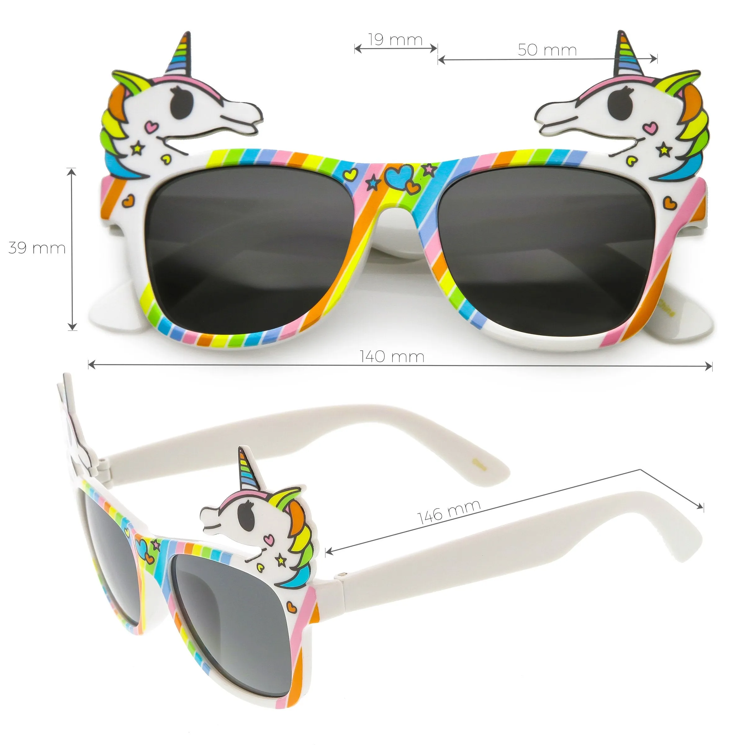 Novelty Colorful Rainbow Unicorn Sunglasses C714