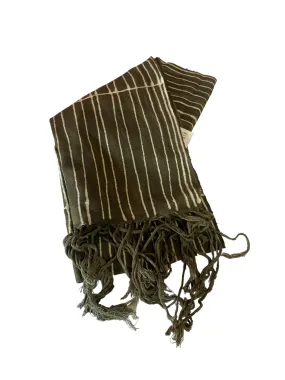 Olive Cotton Mud Cloth Scarves