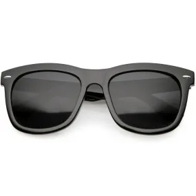 Oversize Wide Arm Metal Rivet Horn Rimmed Sunglasses C693