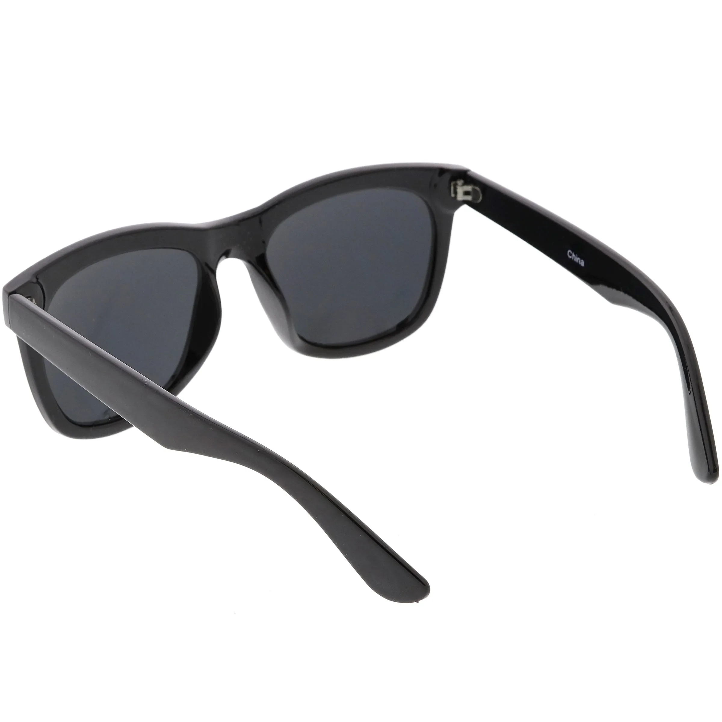 Oversize Wide Arm Metal Rivet Horn Rimmed Sunglasses C693