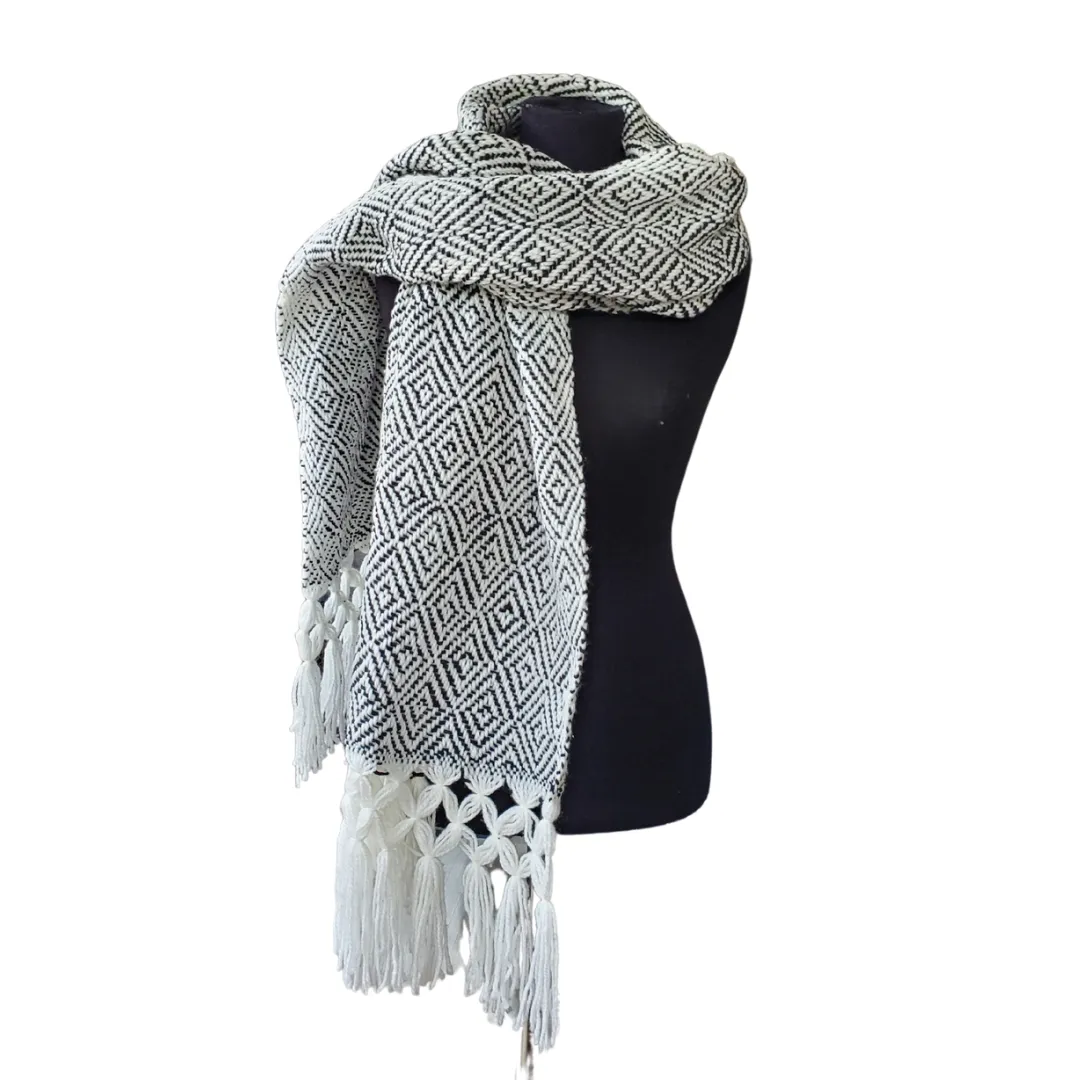 Oversized Knitted Scarf/ shawl/ wrap. 100% Cotton, Indigenous Made