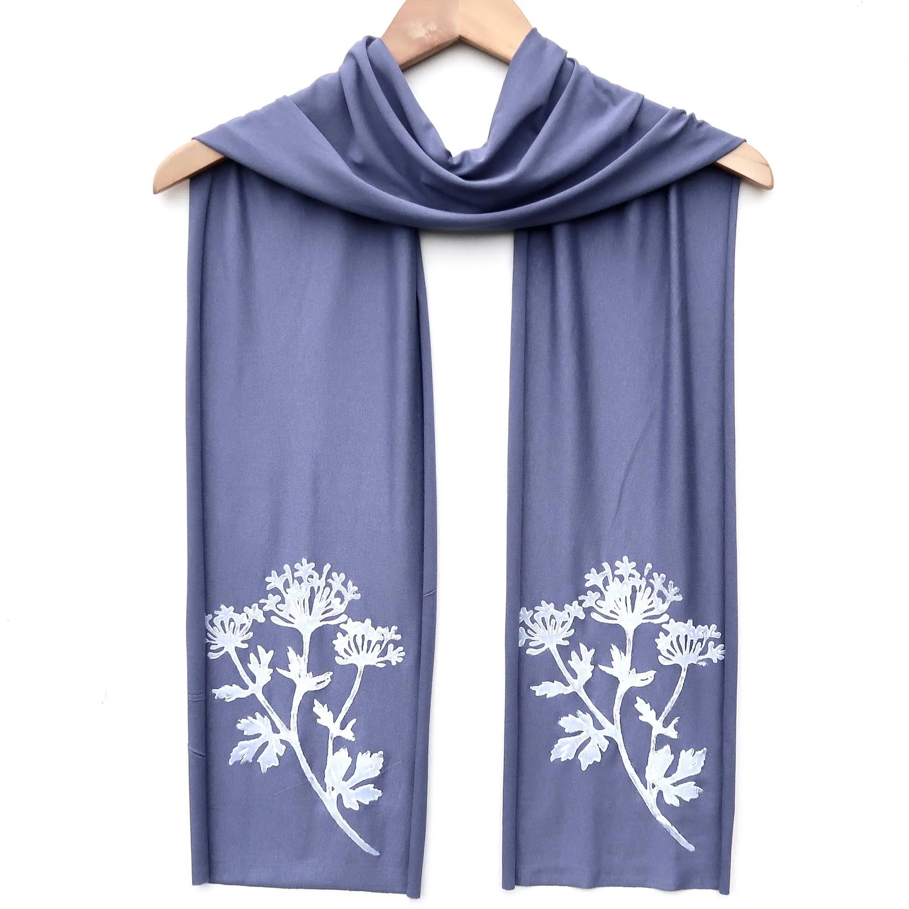 Parsley Skinny Scarf (white ink)