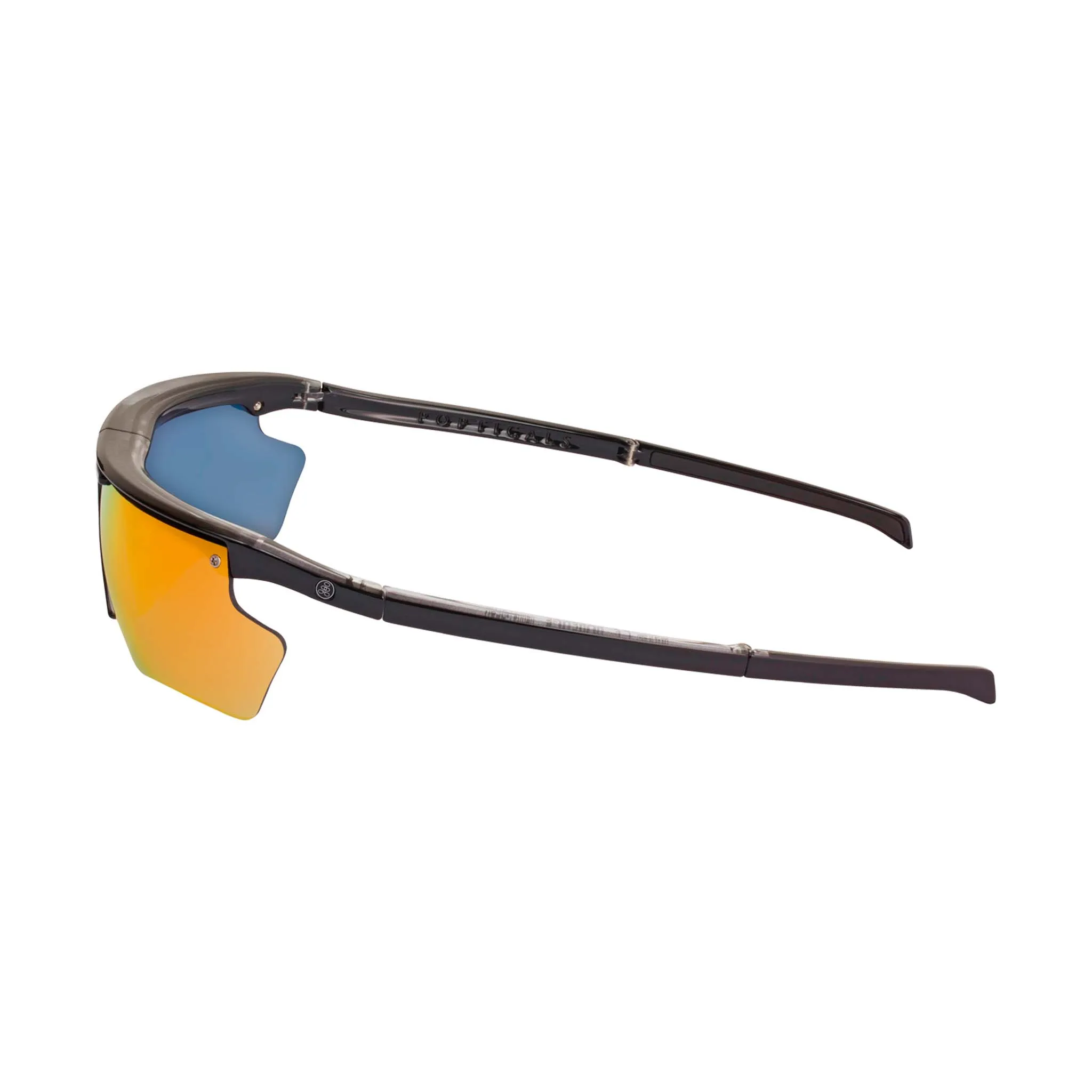 POPEDGE | Polarized, Gloss Black Crystal, Orange Mirror, Small