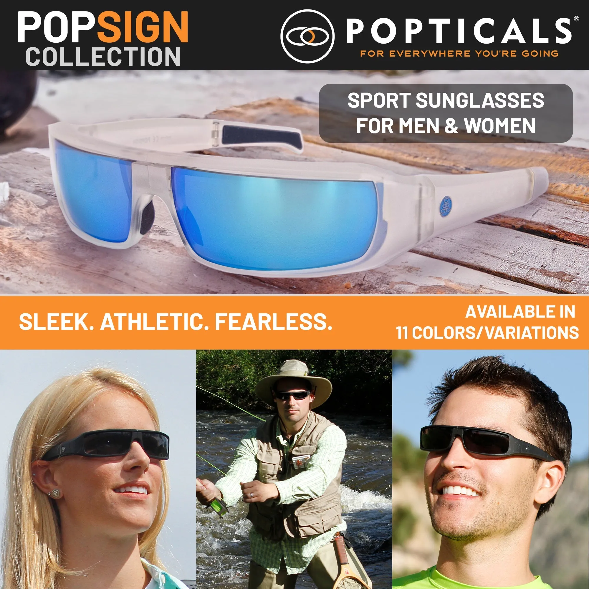 POPSIGN | Polarized, Gloss Black/Green Crystal, Gray Lens