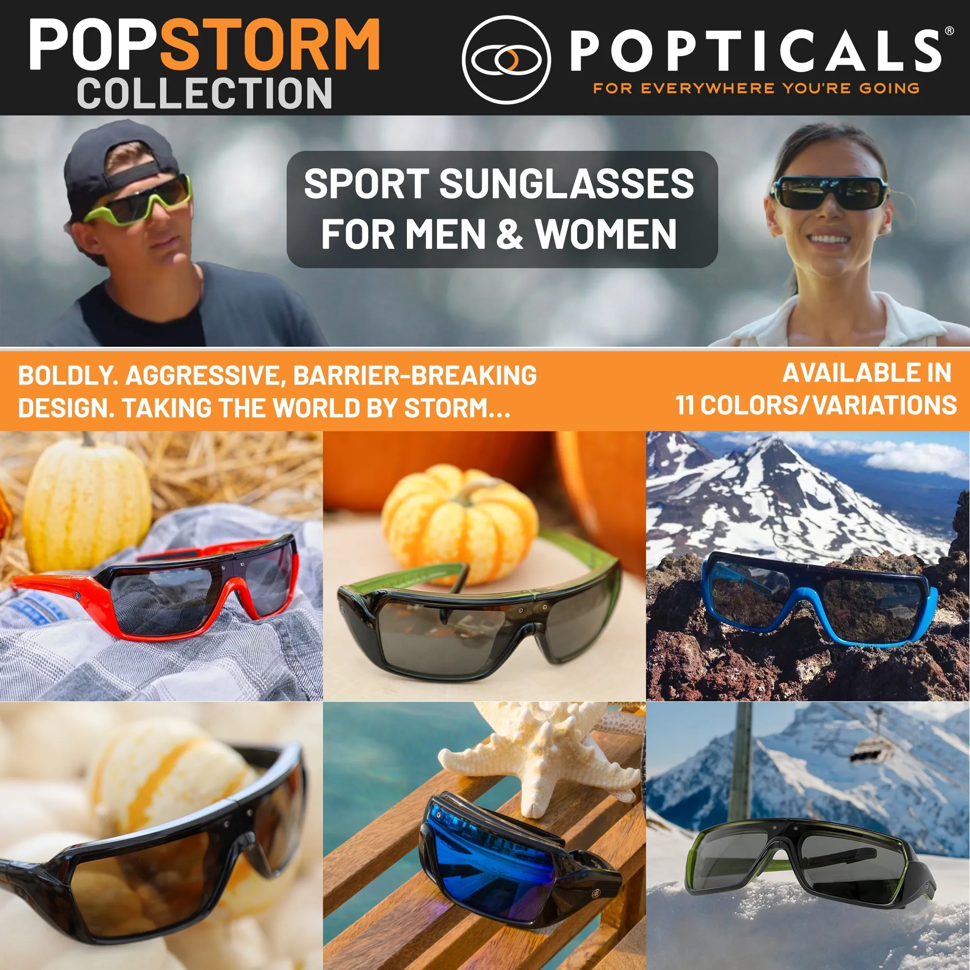 POPSTORM | Polarized, Gloss Black/Green, Gray Lens