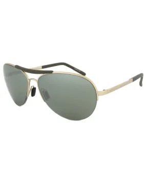 Porsche Design Design P8540 C Aviator Sunglasses | Light Gold Frame | Olive Silver Mirror Lens