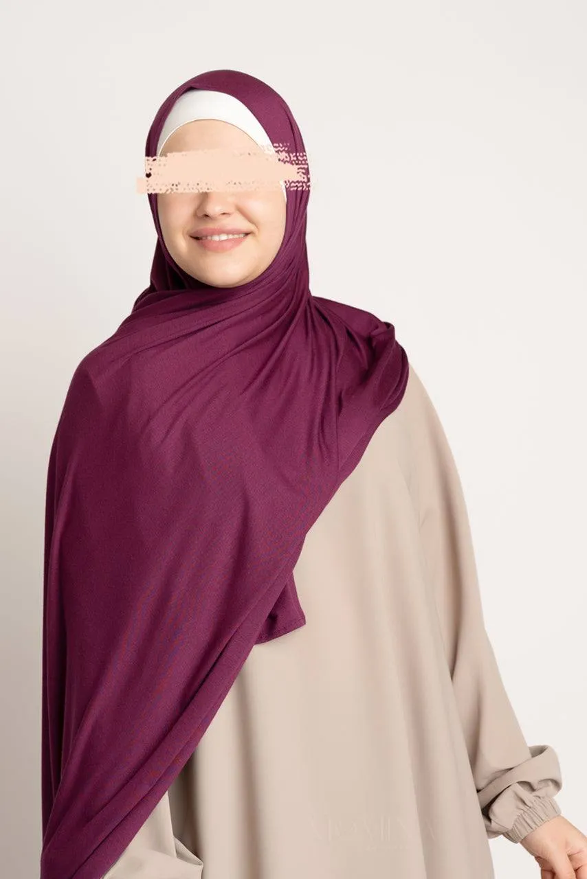 Premium Maxi Jersey Hijab - Mahogany