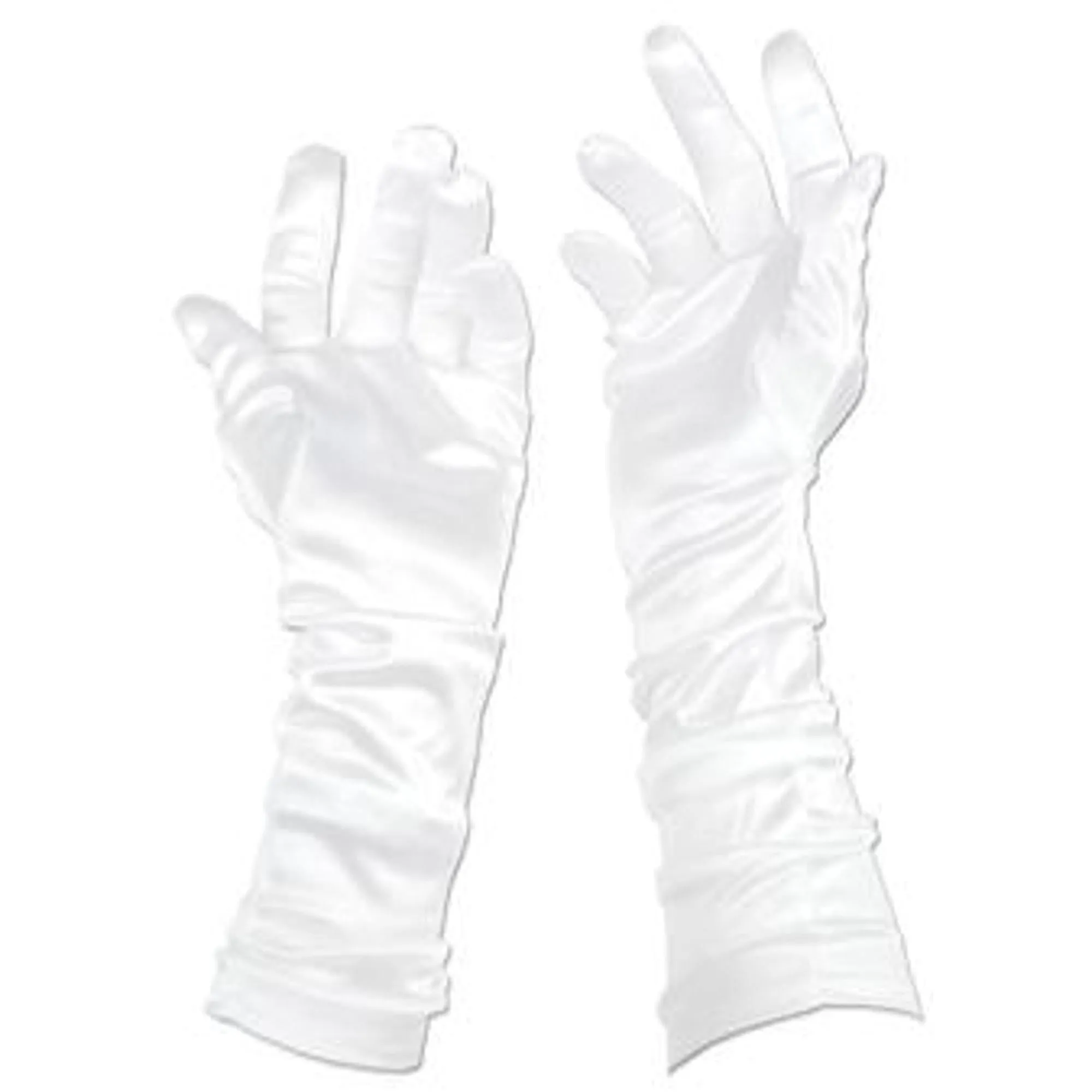 "White Evening Gloves - One Size Fits Most"