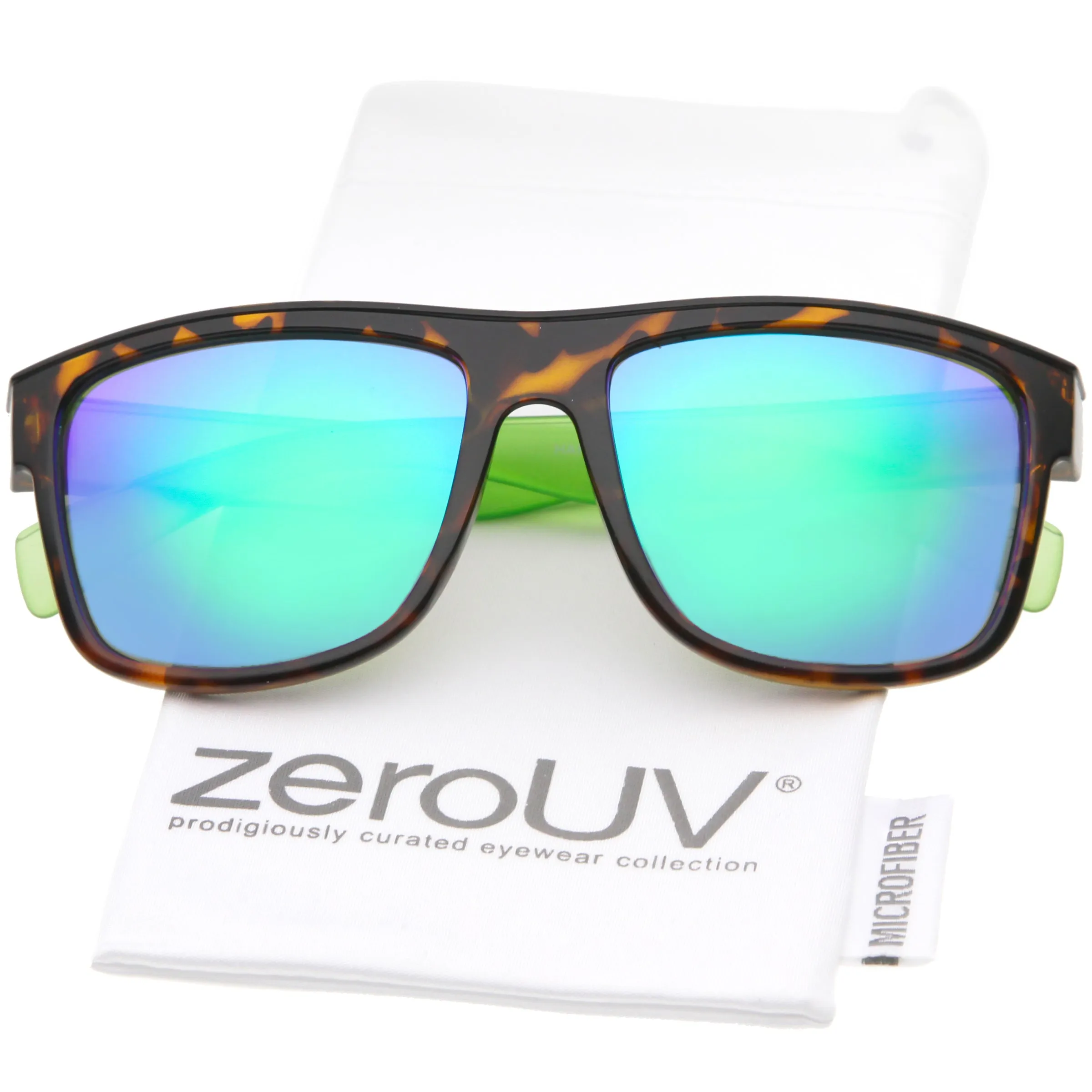 Radical Retro Skater Horned Rim Flash Mirrored Sunglasses C787