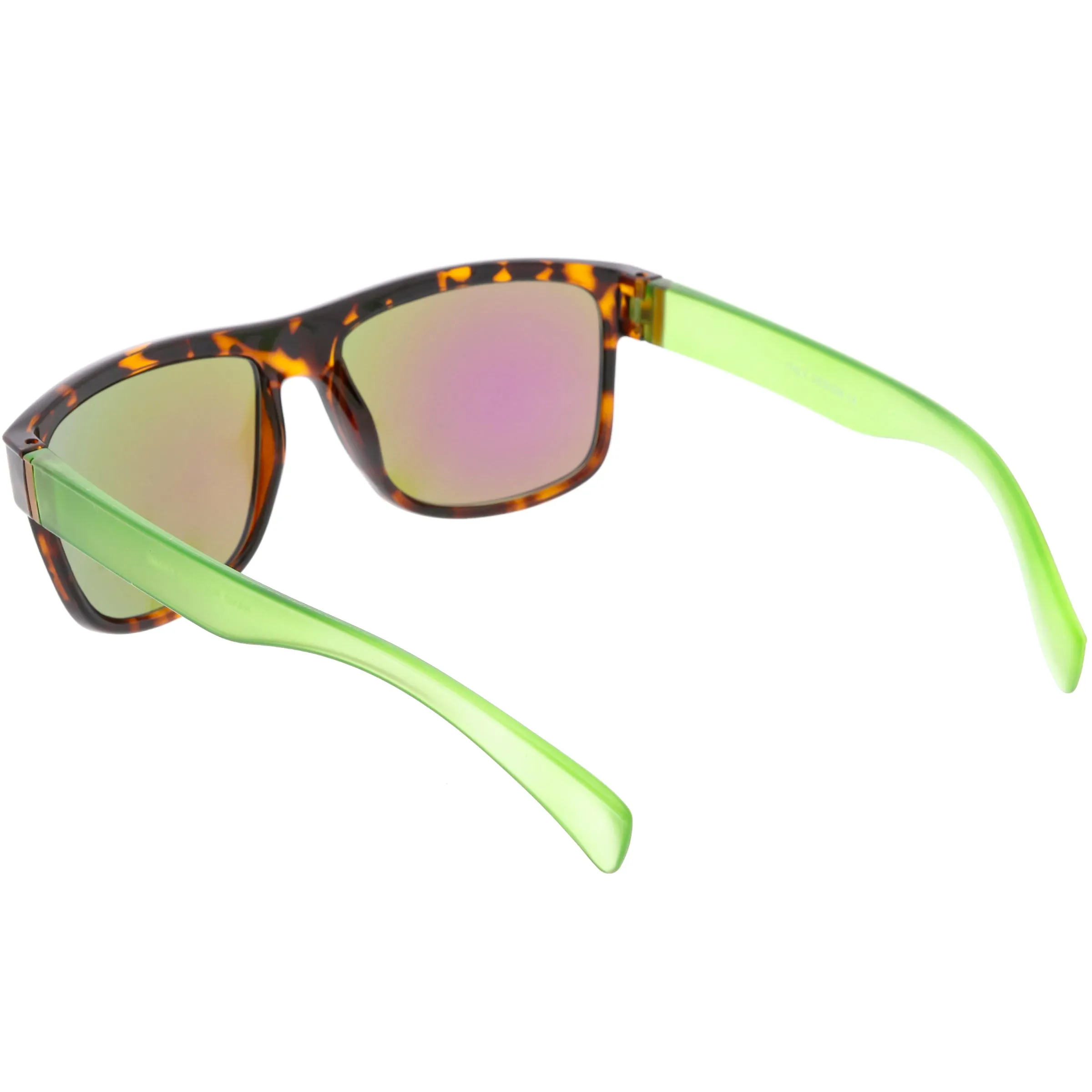 Radical Retro Skater Horned Rim Flash Mirrored Sunglasses C787