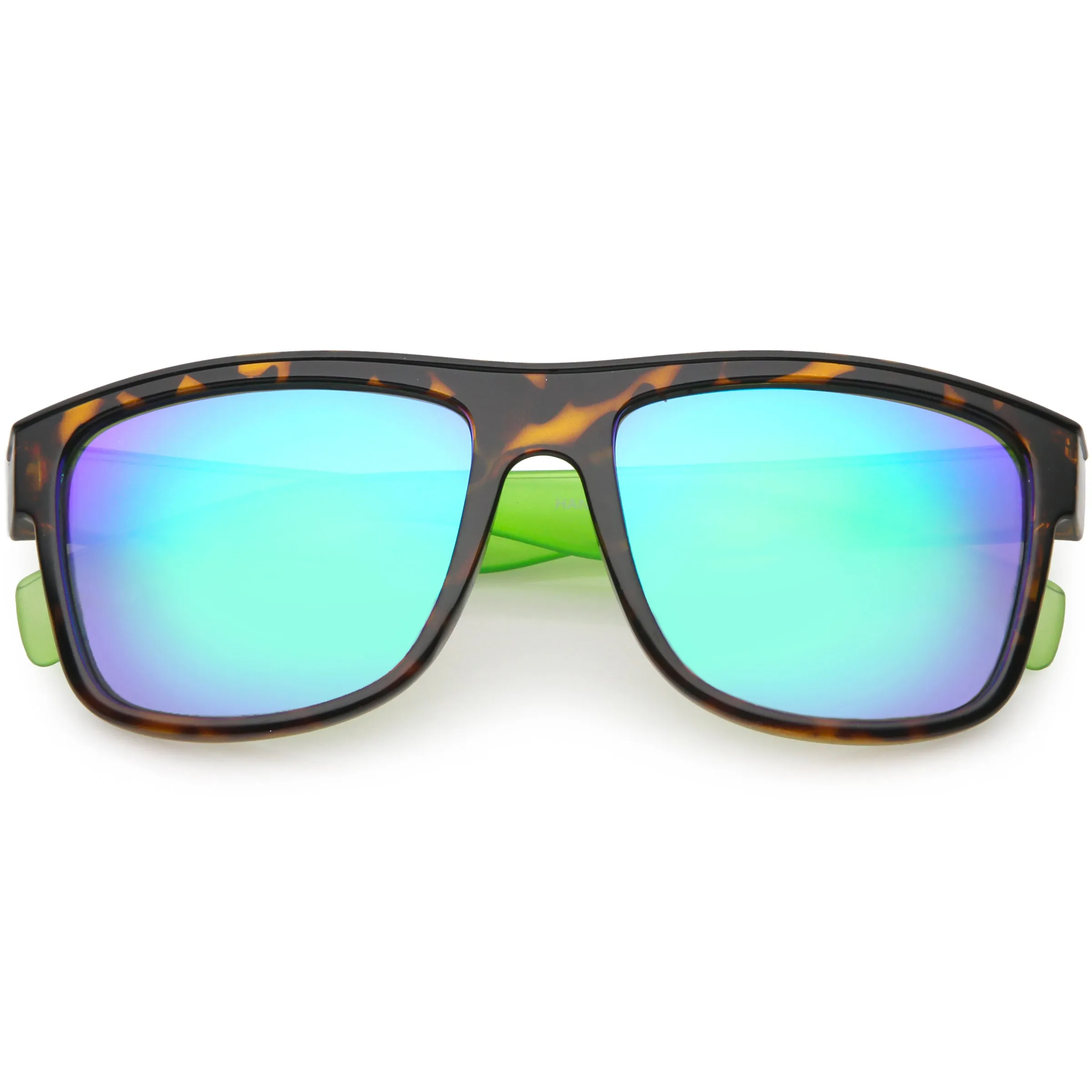 Radical Retro Skater Horned Rim Flash Mirrored Sunglasses C787