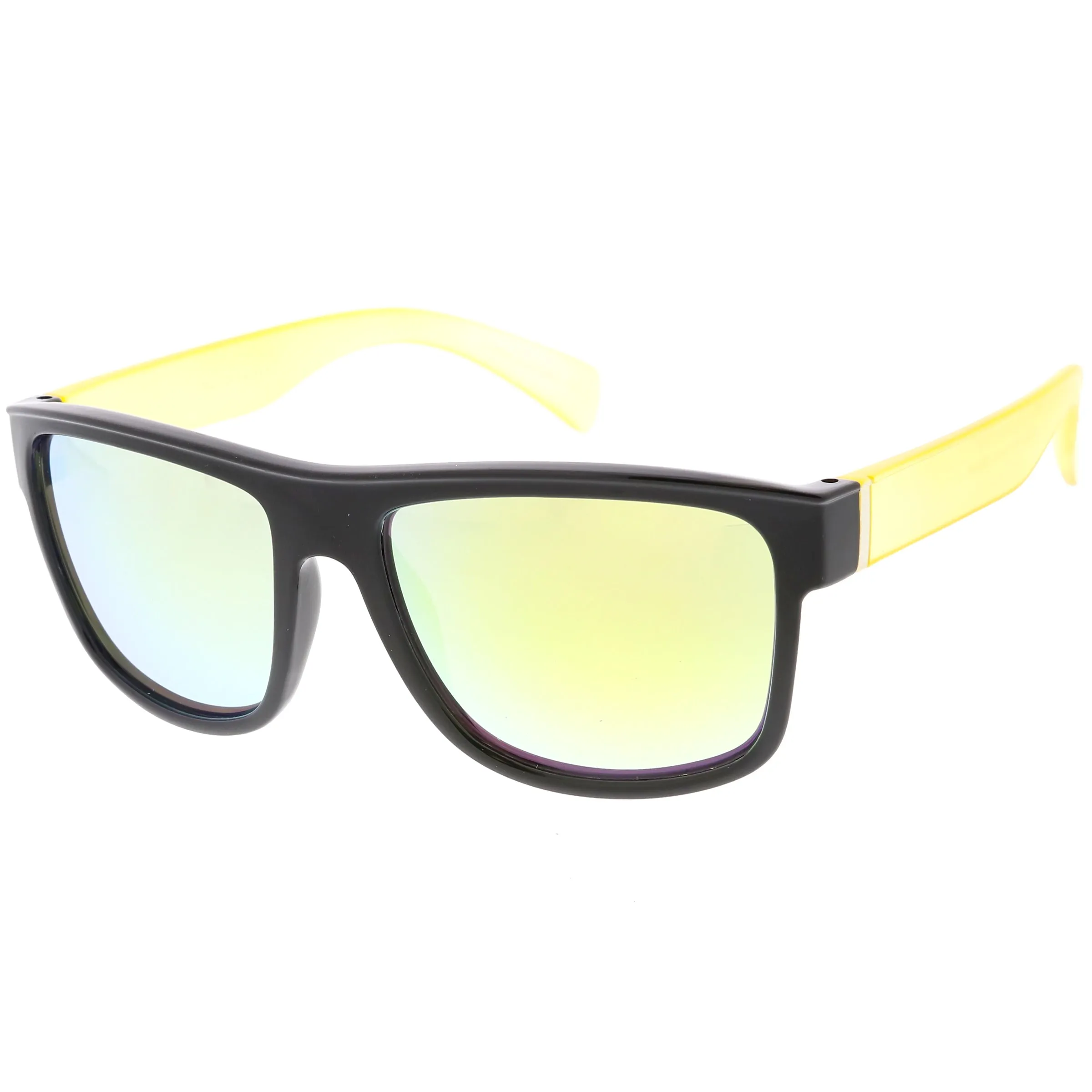 Radical Retro Skater Horned Rim Flash Mirrored Sunglasses C787