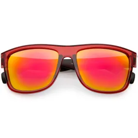 Radical Retro Skater Horned Rim Flash Mirrored Sunglasses C787