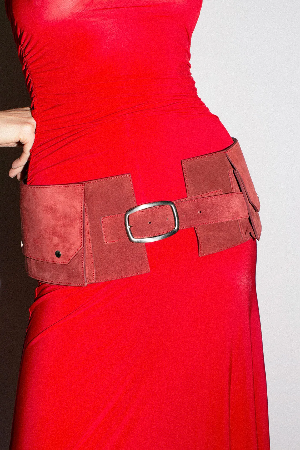 Red Suede Nelson Belt