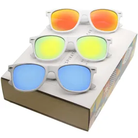 Retro Horned Rim Color Mirrored Lens Sunglasses A616 [Promo Box]