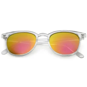 Retro Horned Rim P3 Rounded Mirrored Lens Sunglasses C561