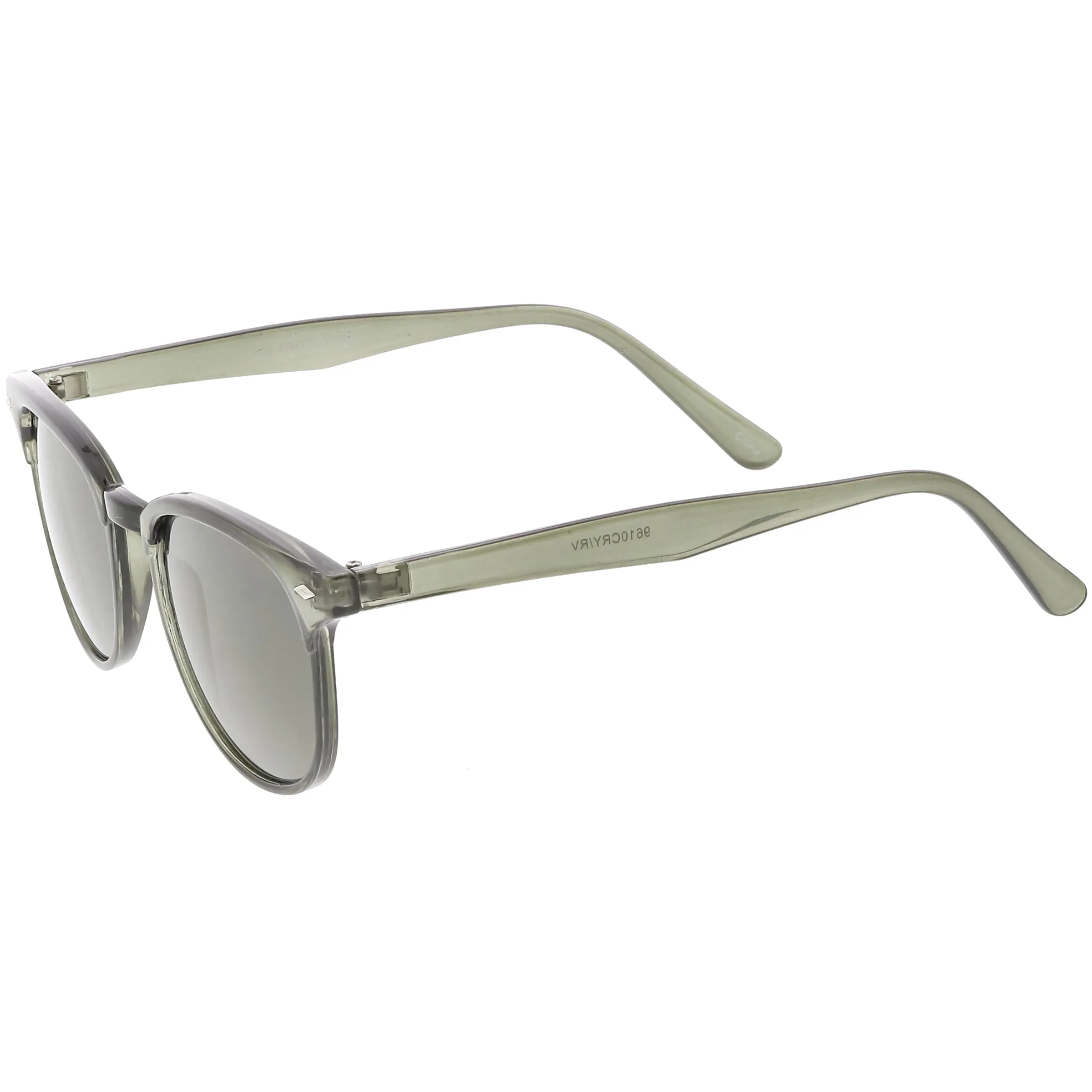 Retro Horned Rim P3 Rounded Mirrored Lens Sunglasses C561