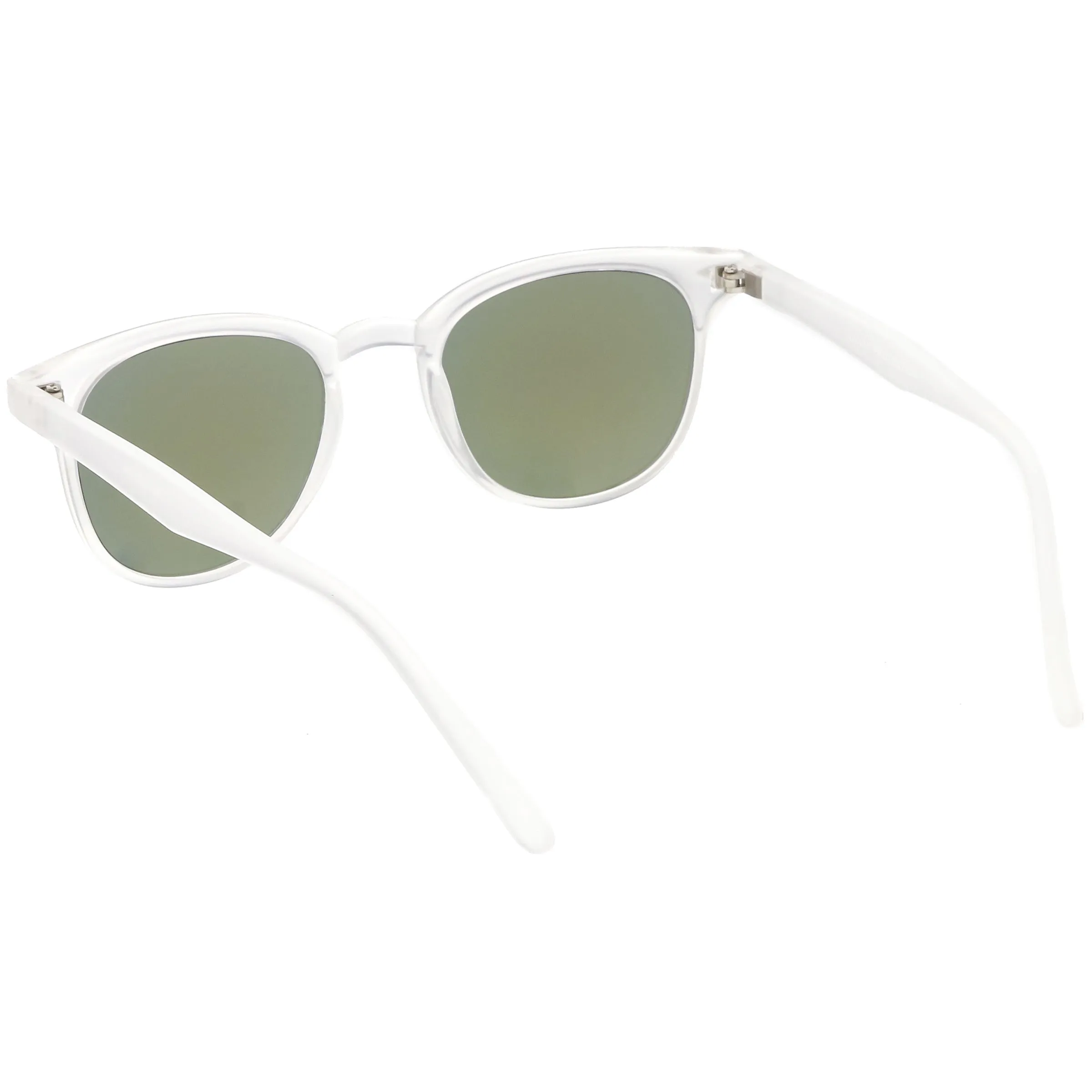 Retro Horned Rim P3 Rounded Mirrored Lens Sunglasses C561