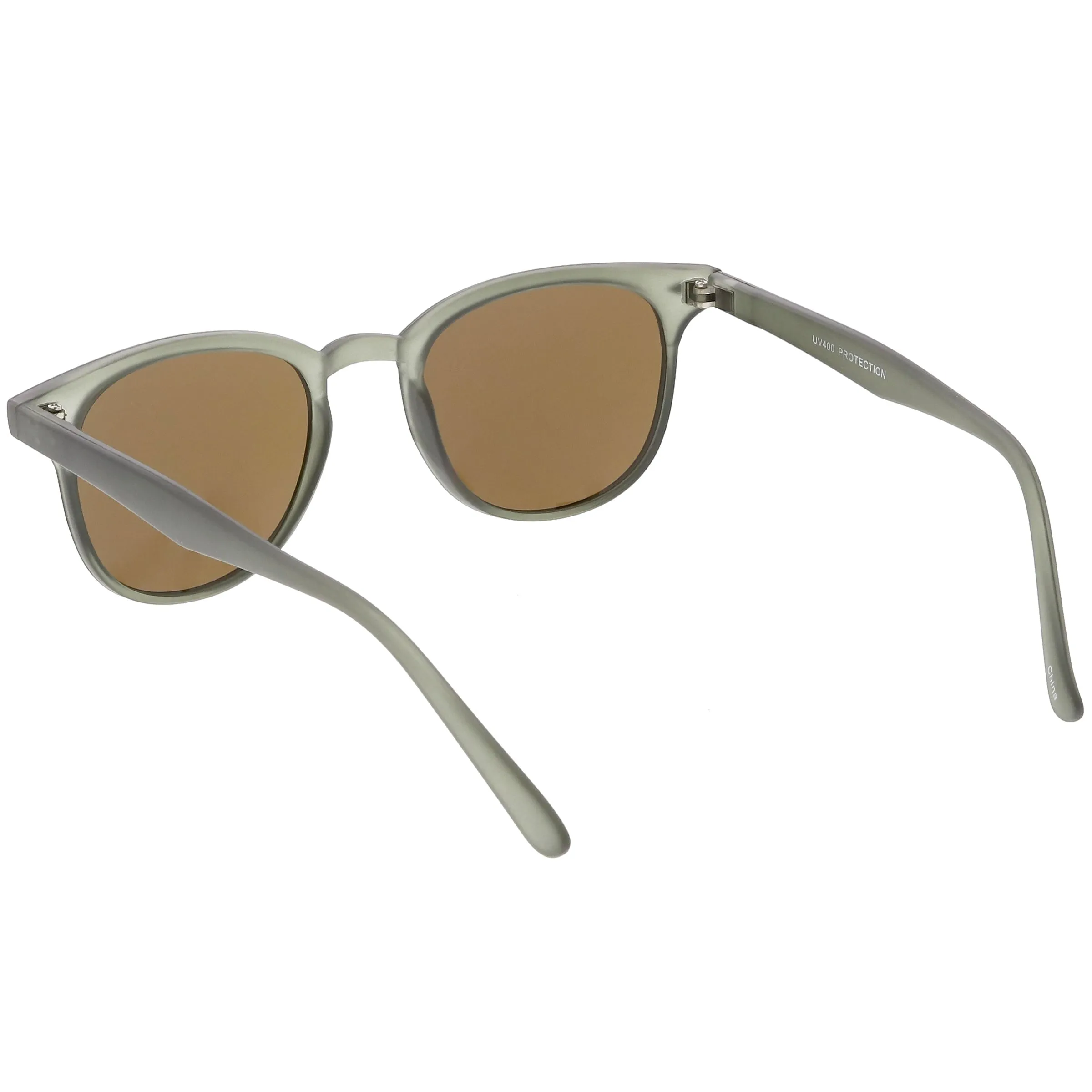 Retro Horned Rim P3 Rounded Mirrored Lens Sunglasses C561