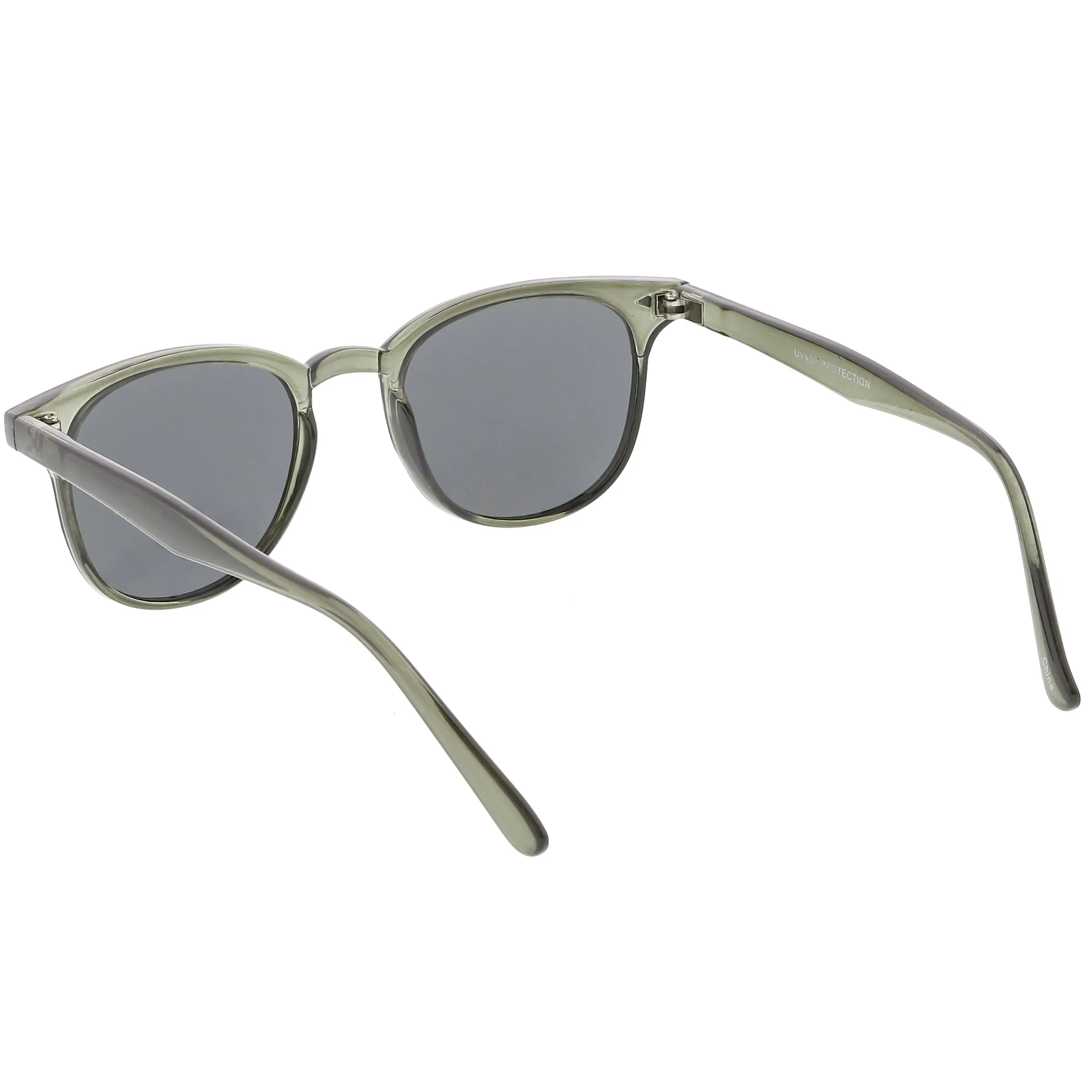 Retro Horned Rim P3 Rounded Mirrored Lens Sunglasses C561