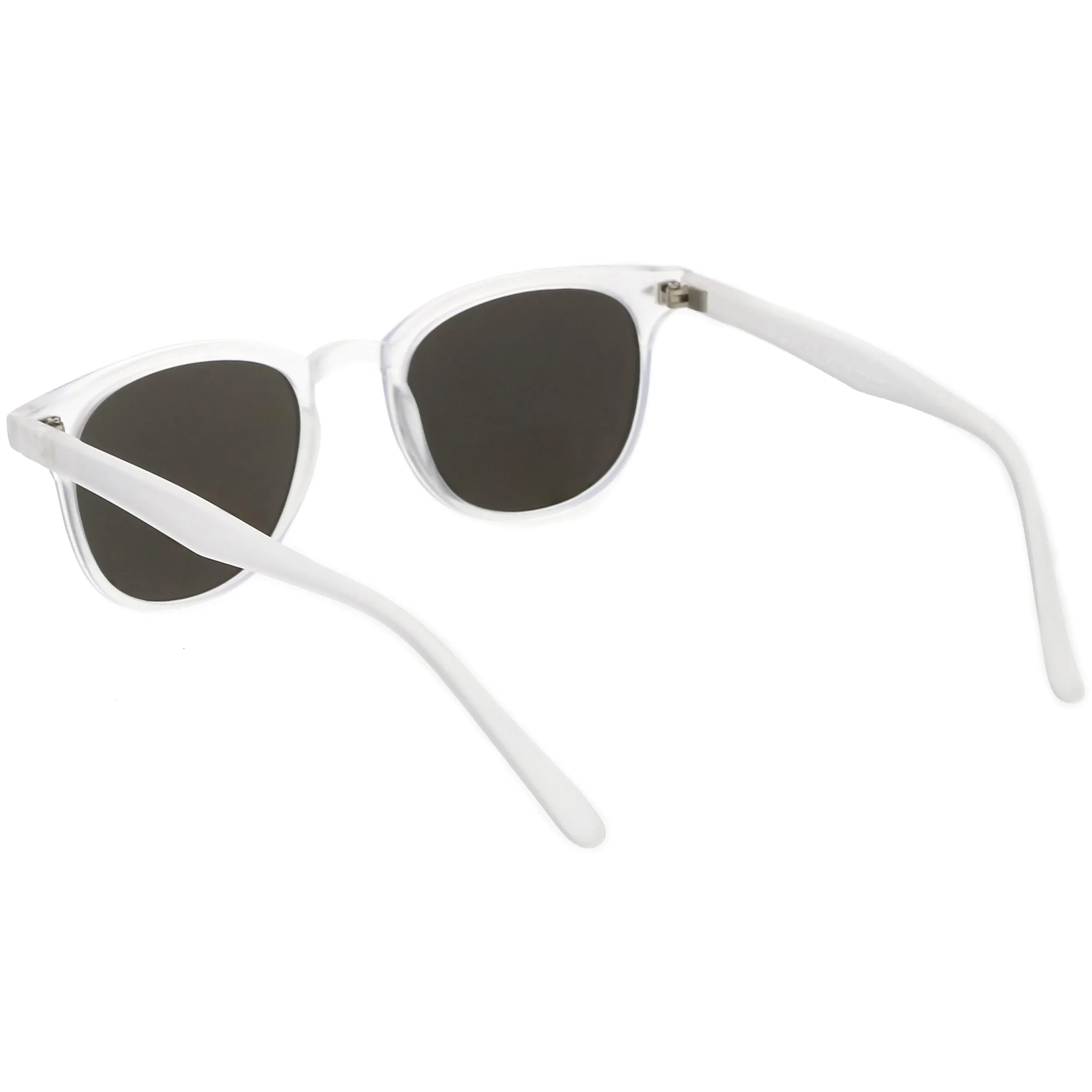 Retro Horned Rim P3 Rounded Mirrored Lens Sunglasses C561