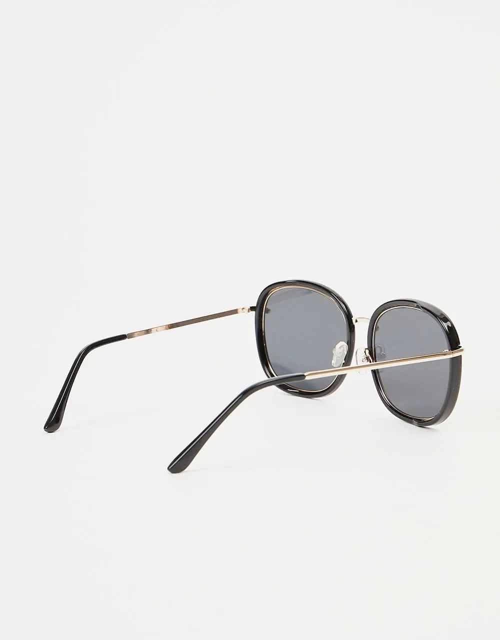 Route One Rimmed Sunglasses - Black/Gold (Black Lens)